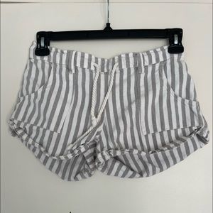 low rise linen beach shorts